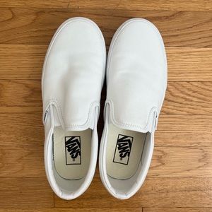 White Platform Slip On Vans w8.5